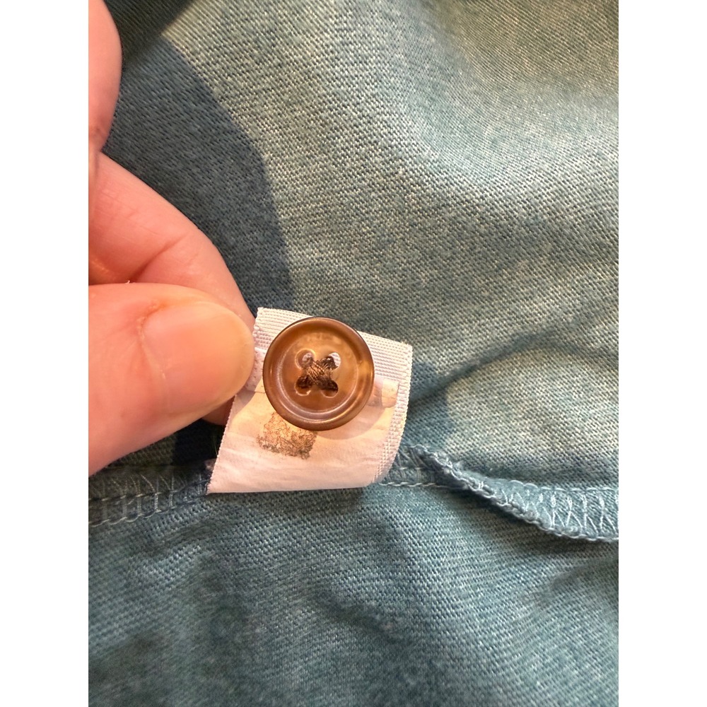 Croft & Barrow Mens 3XLT Extra Soft Henley Shirt Teal Blue Long Sleeve Tall - Picture 8 of 9